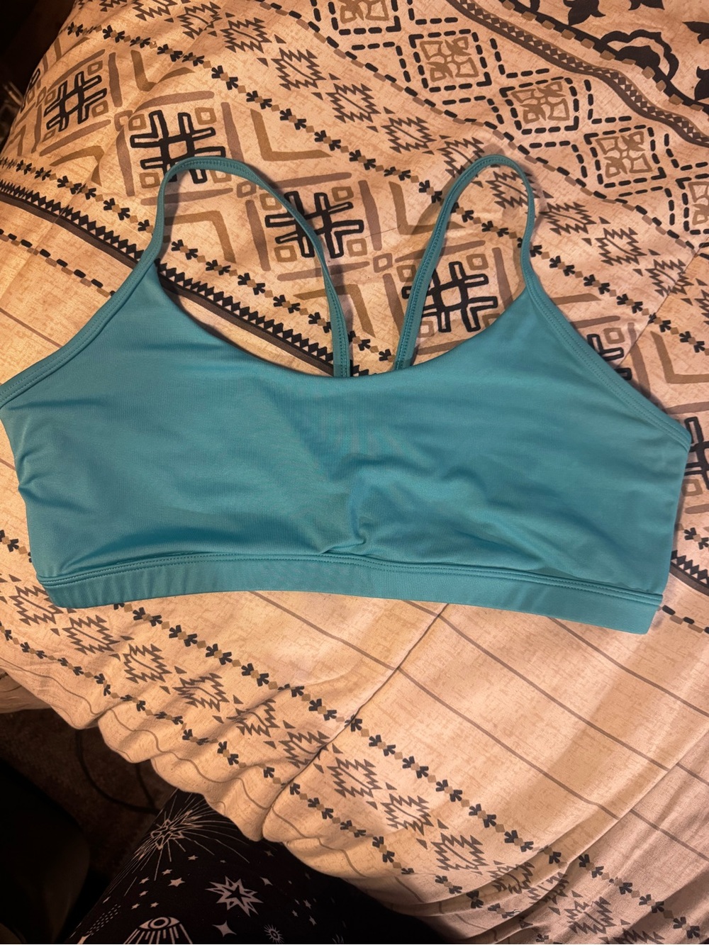 Seamless Strappy Sports Bra - blue